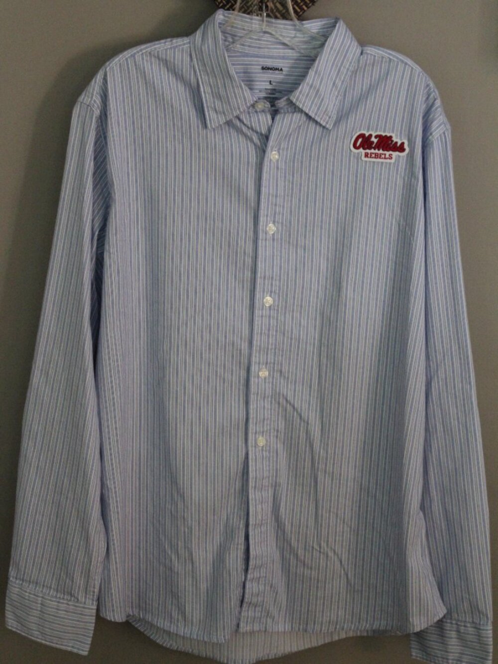 Men's Sonoma Large button down shirt with Ole Miss Rebels patch